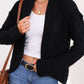 Solid Color Open Front Cardigan