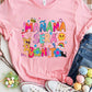 Letter Graphic Round Neck Short Sleeve T-Shirt