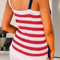 US Flag Theme V-Neck Knit Multicolor Cami