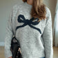 Bow Round Neck Long Sleeve Sweater