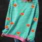 Pumpkin Striped Long Sleeve Sweatshirt