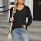 Full Size V-Neck Lantern Sleeve T-Shirt