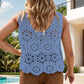 Openwork Round Neck Knit Vest