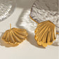 18K Gold-Plated Stainless Steel Shell Stud Earrings