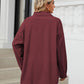 Collared Neck Long Sleeve Dropped Shoulder Shirt