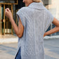 Side Slit Turtleneck Sweater Vest