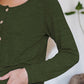 Button Up Round Neck Long Sleeve Cardigan