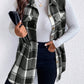 Honey Plus Size Pocketed Plaid Button Up Vest Coat
