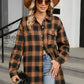 Plaid Collared Neck Long Sleeve Shirt