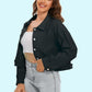 Distressed Distressed Button Up Denim Jacket