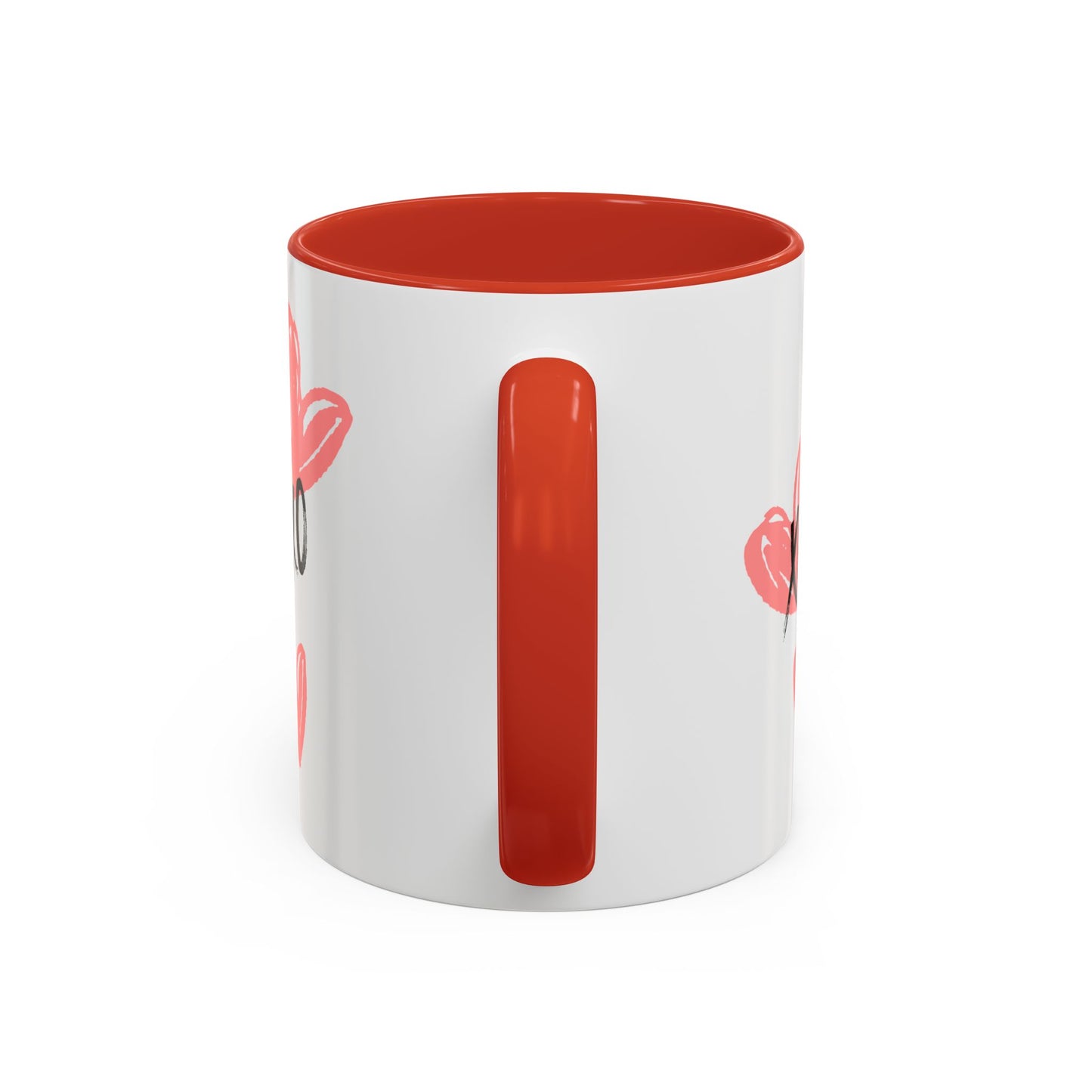 Heart XOXO Accent Coffee Mug (11, 15oz) | Made to Order