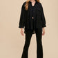 Annie Wear Openwork Button Down Drop Shoulder Shirt