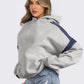 Contrast Dropped Shoulder Long Sleeve Hoodie