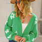 Angel Wings Flower Open Front Long Sleeve Cardigan