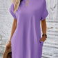 Full Size Round Neck Short Sleeve Mini Dress