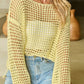 Openwork Round Neck Dropped Shoulder Knit Cover Up