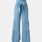 Tied Ruched Wide Leg Pants