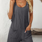 Mandy Texture Adjustable Strap Overalls with Pockets
