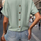 Pocketed Notched Short Sleeve Blouse