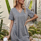 V-Neck Short Sleeve Mini Dress