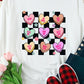 Valentine's Day White Checkered Heart Long Sleeve Sweatshirt