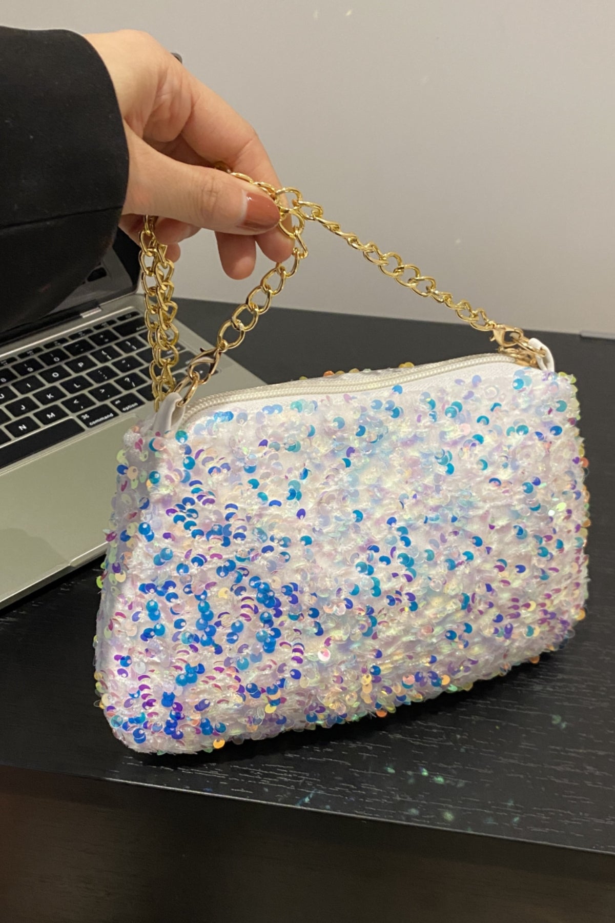 Sequin Removable Strap Shoulder Bag