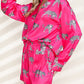 Hot Pink Animal Button Up Shirt and Shorts Set