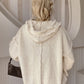 Drawstring Fringe Hem Long Sleeve Hooded Sweater