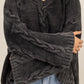 HYFVE Cable Knit V-Neck Dropped Shoulder Oversized Sweater