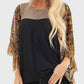 Full Size Printed Round Neck Three-Quarter Sleeve Blouse