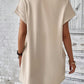 Full Size Round Neck Short Sleeve Mini Dress