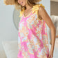 BiBi Printed V Neck Ruffled Tank - Brand BiBi