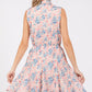 GeeGee Full Size Floral Eyelet Sleeveless Mini Dress