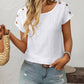 Mandy Eyelet Round Neck Short Sleeve Top