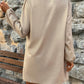 Half Button Mock Neck Long Sleeve Mini Shirt Dress