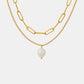 Freshwater Pearl Titanium Steel Double-Layered Necklace