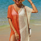 Double Take Openwork Contrast Slit Knit Cover Up
