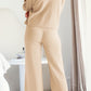 Round Neck Long Sleeve Top and Pants Set