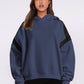 Contrast Dropped Shoulder Long Sleeve Hoodie