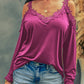 Lace Detail Cold Shoulder Long Sleeve T-Shirt