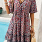BeyondCute Printed V-Neck Half Sleeve Mini Dress