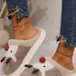 Elk Furry PVC Flat Slippers