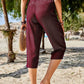 Pocketed Elastic Waist Capris