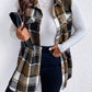 Honey Plus Size Pocketed Plaid Button Up Vest Coat