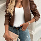 Devine Open Front Puff Sleeve Jacket