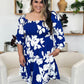 Double Take Full Size Floral Ruffle Hem Smocked Dress