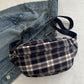 Plaid Adjustable Strap Crossbody Bag