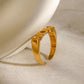 MOM Stainless Steel Open Gold Ring