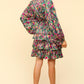 Haptics V-Neck Satin Floral Layered Dress