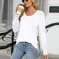 Full Size V-Neck Lantern Sleeve T-Shirt